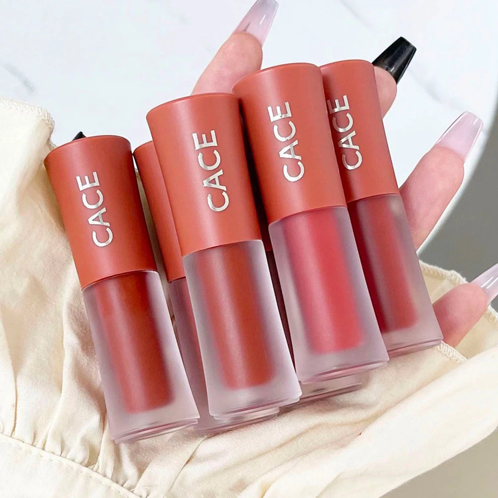 Sexy Red Lipstick Lip Gloss Makeup Waterproof Velvet Non-stick Cup 6 Colors Lip Tint Matte Long Lasting Liquid Lipstick Cosmetic Qme