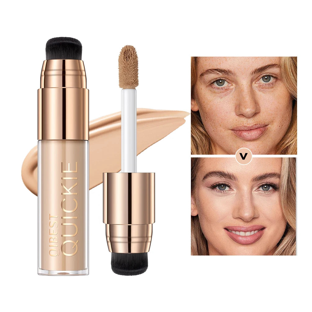 QIBEST 4 Colors Matte Liquid Foundation Hydrating Nourishing Full Coverage Blemish Brighten Concealer Base Maquiagem New Makeup Qme 02