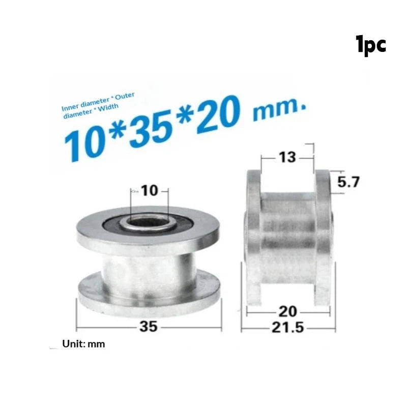 1 M8 M10x35x20mm H-groove Pulley Belt Groove Roller 6000-2RS Bearing Qme 1Pcs 10x35x20