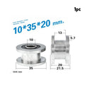1 M8 M10x35x20mm H-groove Pulley Belt Groove Roller 6000-2RS Bearing Qme 1Pcs 10x35x20
