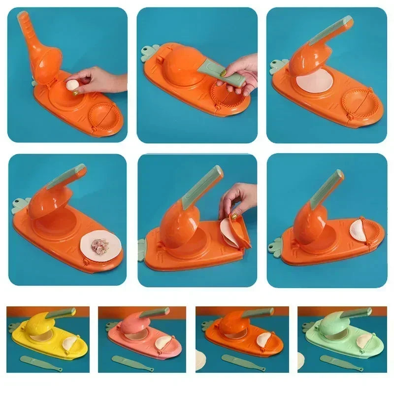 2 In 1 DIY Dumpling Wrapper Artifact Plastic Manual Wrapper Making Mold Dough Pressing Tool Baking Pastry Dumpling Maker Gadget Qme