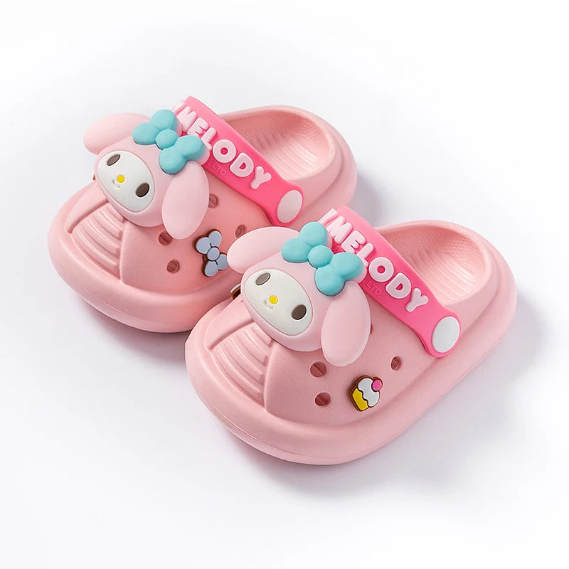 Hello Kitty Kuromi Garden Slippers Cute, Soft-Soled EVA, Non-Slip Indoor Home-Use Holey Slippers Qme
