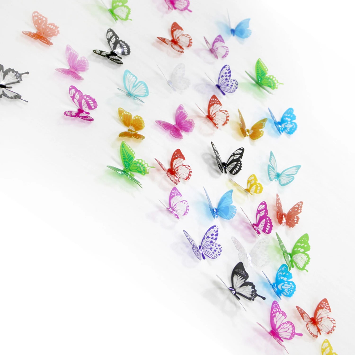 36 Pcs Butterfly Wall Stickers Colorful Vivid 3D Design House DIY Baby Nursery Art Decals Wall Decoration Windows Decor Qme