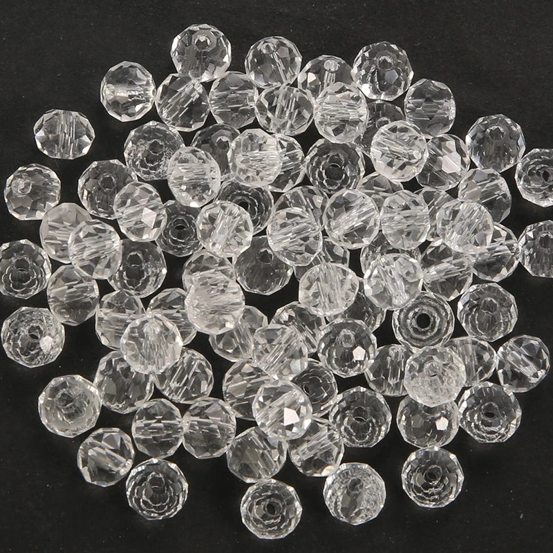 3*4mm 4*6mm Rondelle Faceted Loose Spacer Glass Beads Crystal Round Beads for Jewelry Making DIY Necklace Bracelet Accessories Qme 26 4x6mm-100pcs