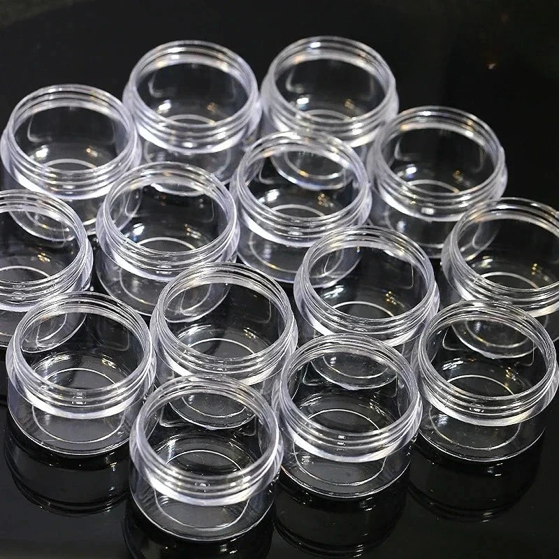50/20/10pcs 2-5g Clear Cream Jar Mini Cosmetic Bottles Containers Transparent Pot For Nail Arts Small Clear Can Tin For Balm Qme 10g 20pcs