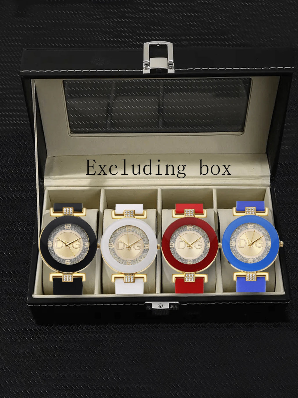 6pcs/5pcs/4pcs Fashion Classic Spot Silicone Diamond Set Large Dial Digital Men's and Women's Quartz Watch Qme 4pcs