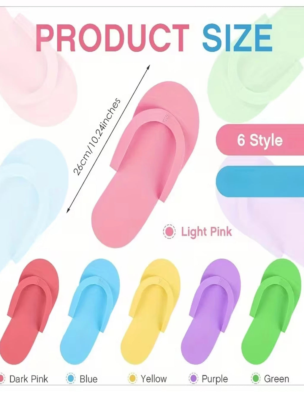 12 Pairs Manicure Slippers Nail Care Tools Spa Beauty Salon Made EVA Qme