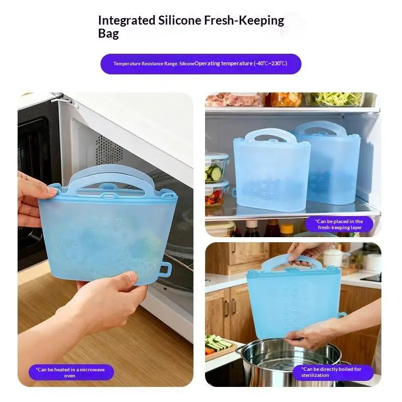 Freezer Bag 1000/1200/1500ml Self Sealing Leak Proof Reusable Fresh Keeping Bag For Picnic Food Cooling Qme