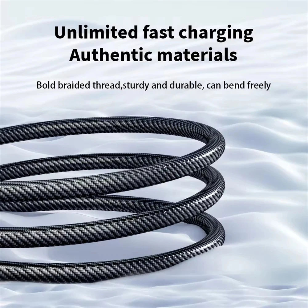 120W Type C Fast Charge Cable With Led Digital Display Cable6A Nylon Data Cord For Xiaomi Samsung iPhone Data Transmission Wire Qme