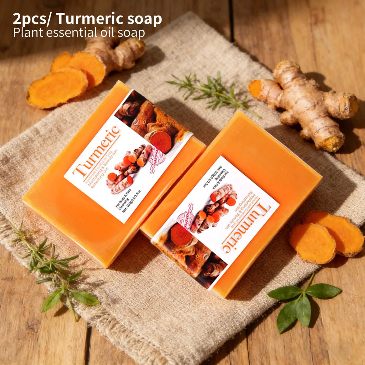 100 Natural Organic Tumeric Skin Whitening Anti Acne Handmade Care Qme