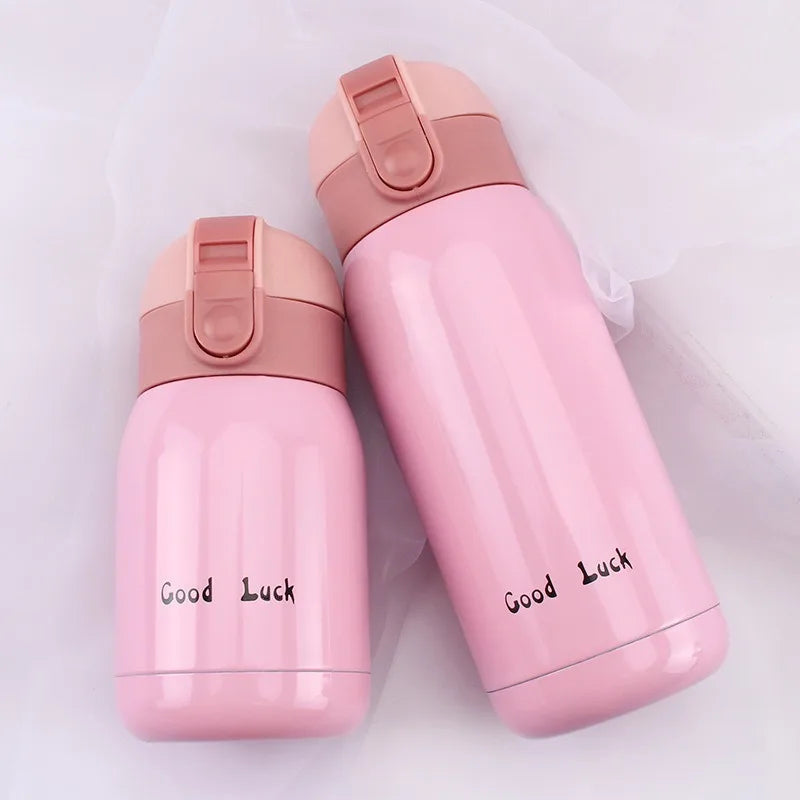 200 Lucky Mini Vacuum Cup Stainless Steel Bottle Cold Beverages Qme Pink 360ml 201-300ml