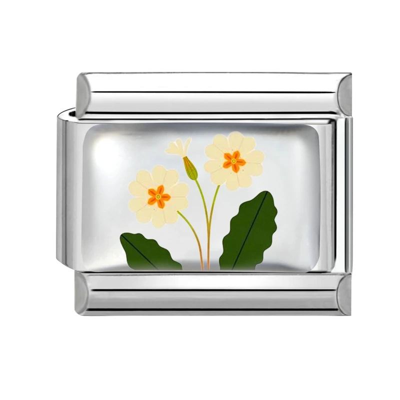 Colorful Brilliant Flowers Sunflower Lotus Tulip Charm Italian Link