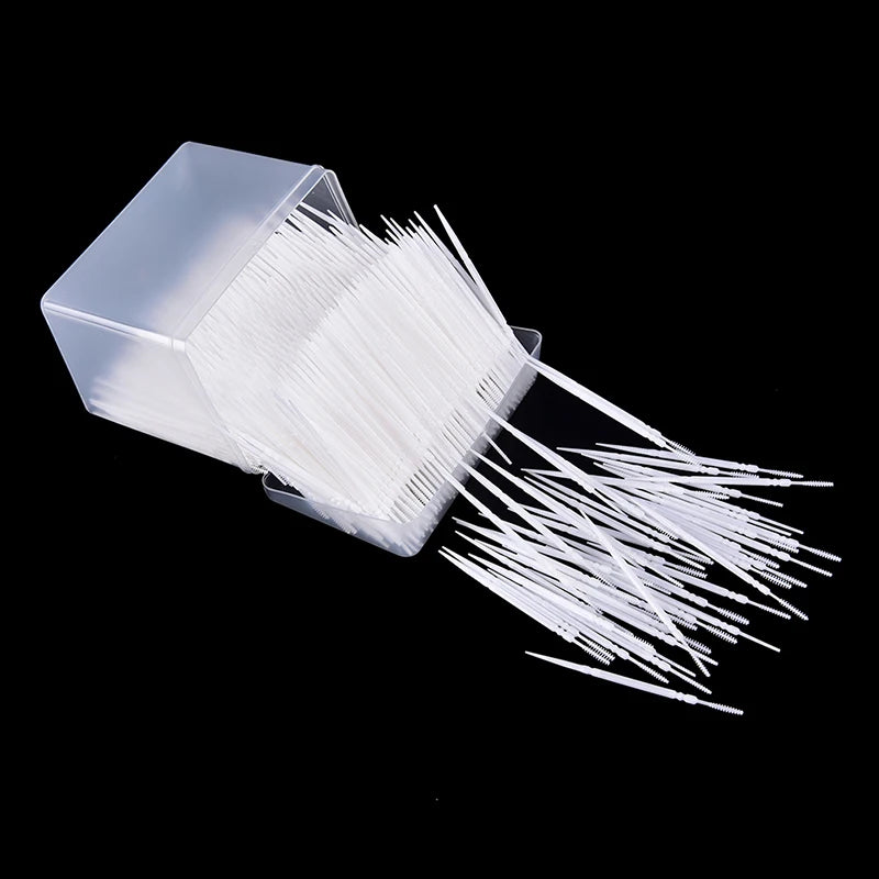 1100Pcs Plastic Dental Picks Oral Hygiene 2 Way Interdental Brush Tooth Pick. Qme