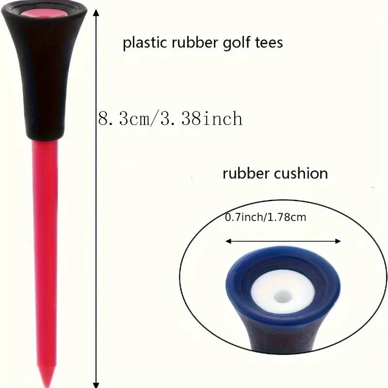 10/20pcs Golf Tees Mix Colors 83mm Plastic Durable Rubber Cushion Top Golf Ball Holder Golf Accessories Qme