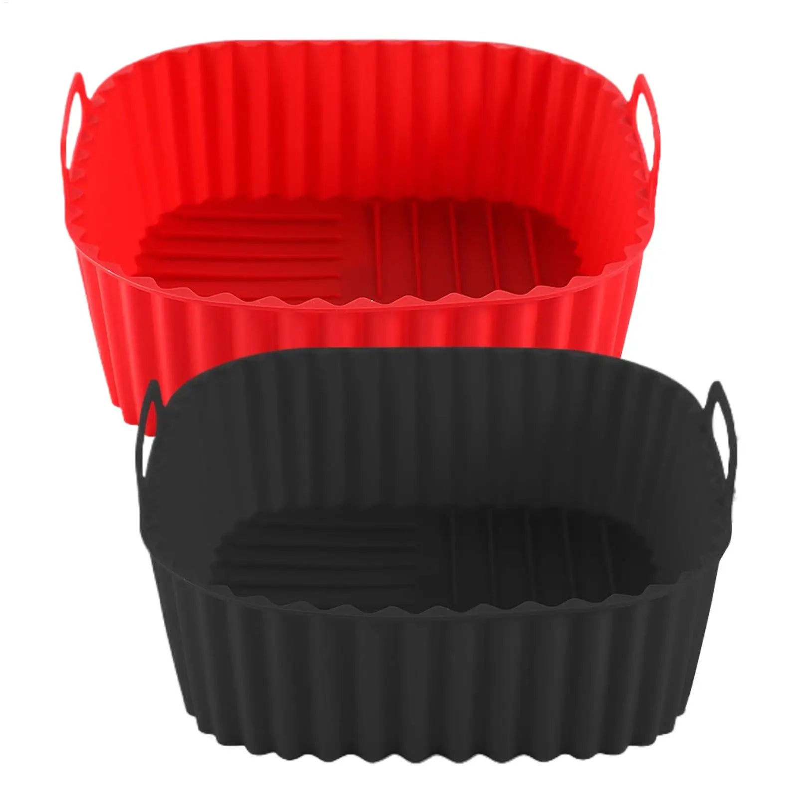 Silicone Basket for Air Fryer Square Air Fryer Oven Plate Non-stick Baking Tray Kitchen Cookware for Pizza Roasting Apartment Qme