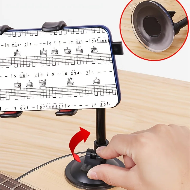 Guitar/Bass Phone Stand, Piano Phone Stand, Strong Suction, No Damage, Freely Bendable For Easy Music Sheet Viewing Qme