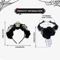 Gothic Lace Necklace Women Hair Hoop Choker Soft Goth Headdress Qme Black CN