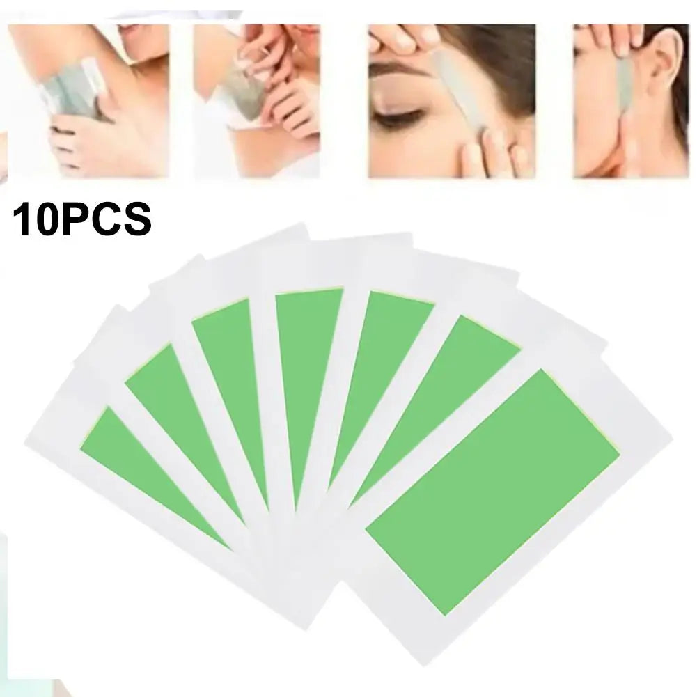 10stick Professional Hair Removal Wax Strips for Summer Depilation Double Sided Cold Wax Paper for Leg Body Face Useful Qme