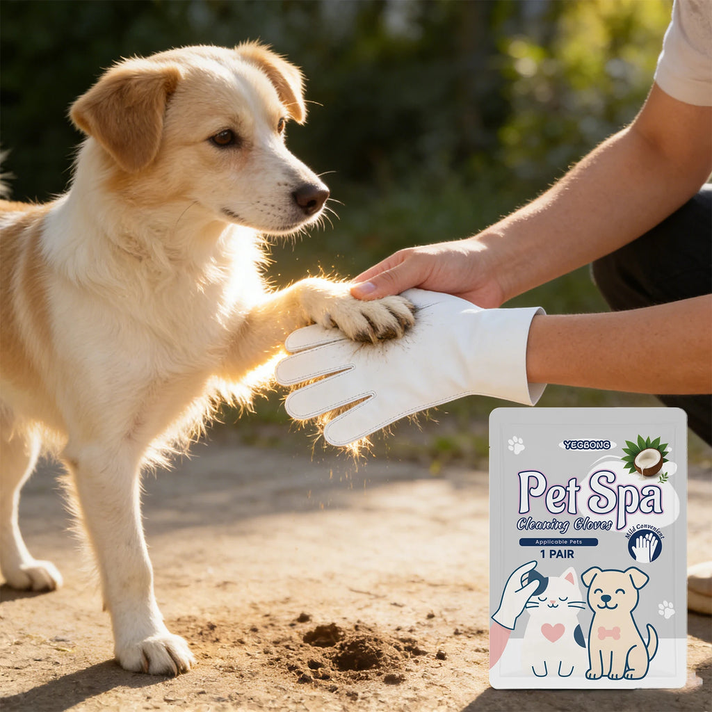 Pet Cleaning Gloves Quickly Cleaning Pet Paws Gentle Grooming of Pet Hair Eliminate Odors Portable Pet Cleaning Wipes Skin Care Qme