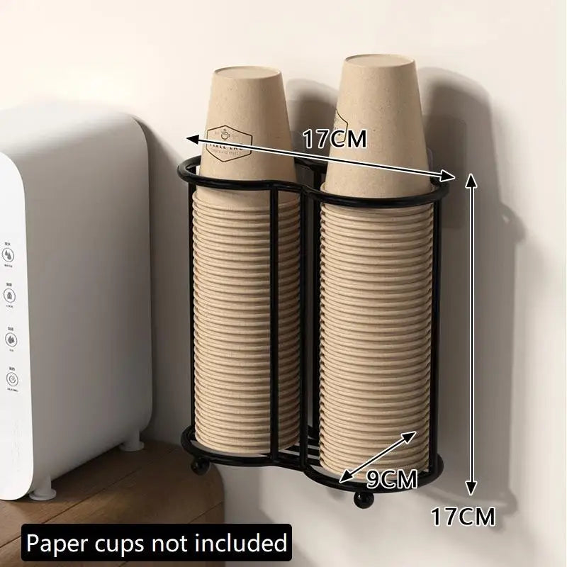 Metal Disposable Cup Storage Holder Rack Shelf Water Tea Cups Qme B2