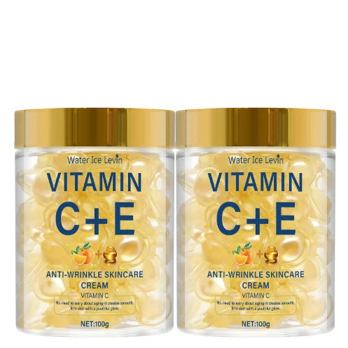 Vitamin C+E Anti-Wrinkle Skincare Cream with Retinol & Hyaluronic Acid for Moisturizing, Protecting & Smoothing Skin. Qme GOLD 100g