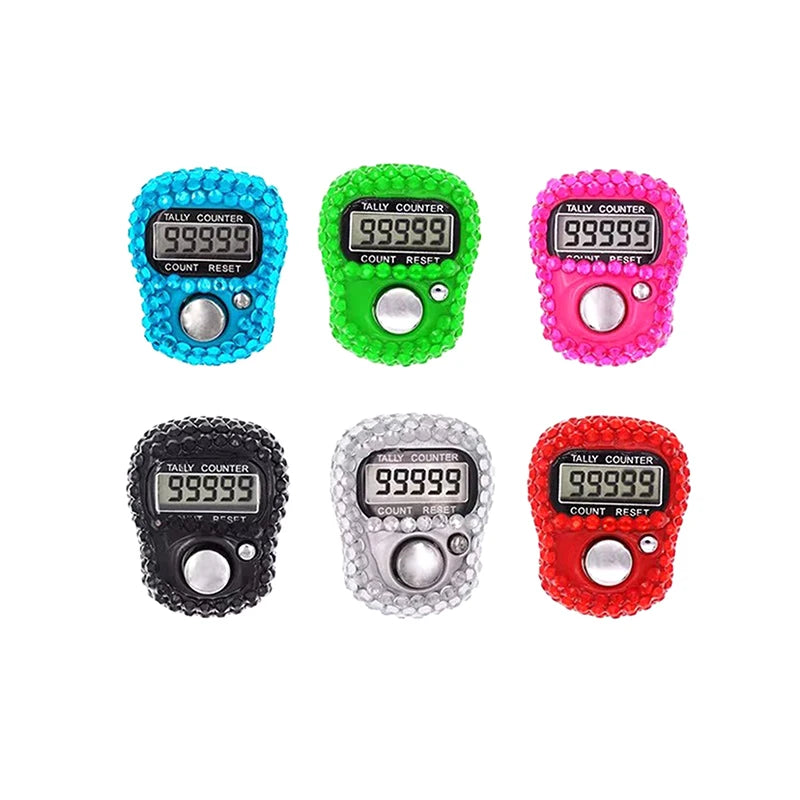 Electronic Finger Counter Ring Click Portable Resettable Digital Qme