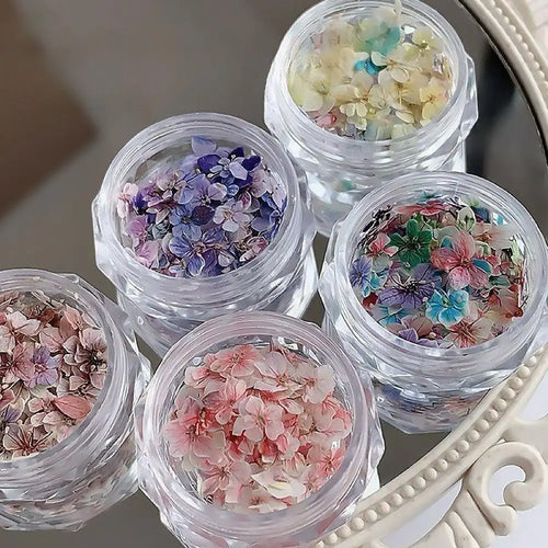 1 Box 3D Dried Flowers Nail Art Stickers Decals Mix Tiny Floral Petals Colorful Flower For Nails Crafts DIY Manicure Decorations Qme