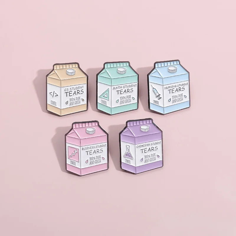 Nursing Chemistry Math CS Enamel Pins Business Student Tears Container Brooches Backpack Decoration Lapel Badge Jewelry Gifts Qme