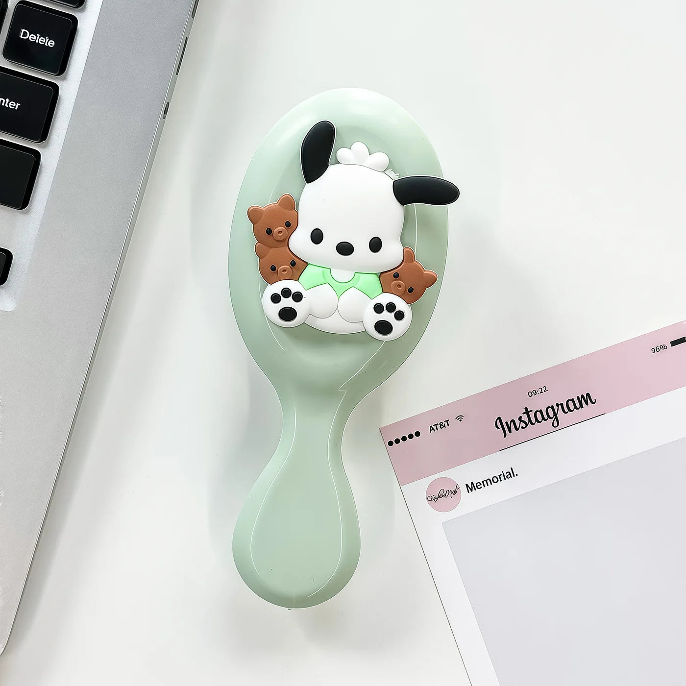 Cute Hello Kitty Black Air-cushion Comb 2-in-1 Mini Mirror Qme 12