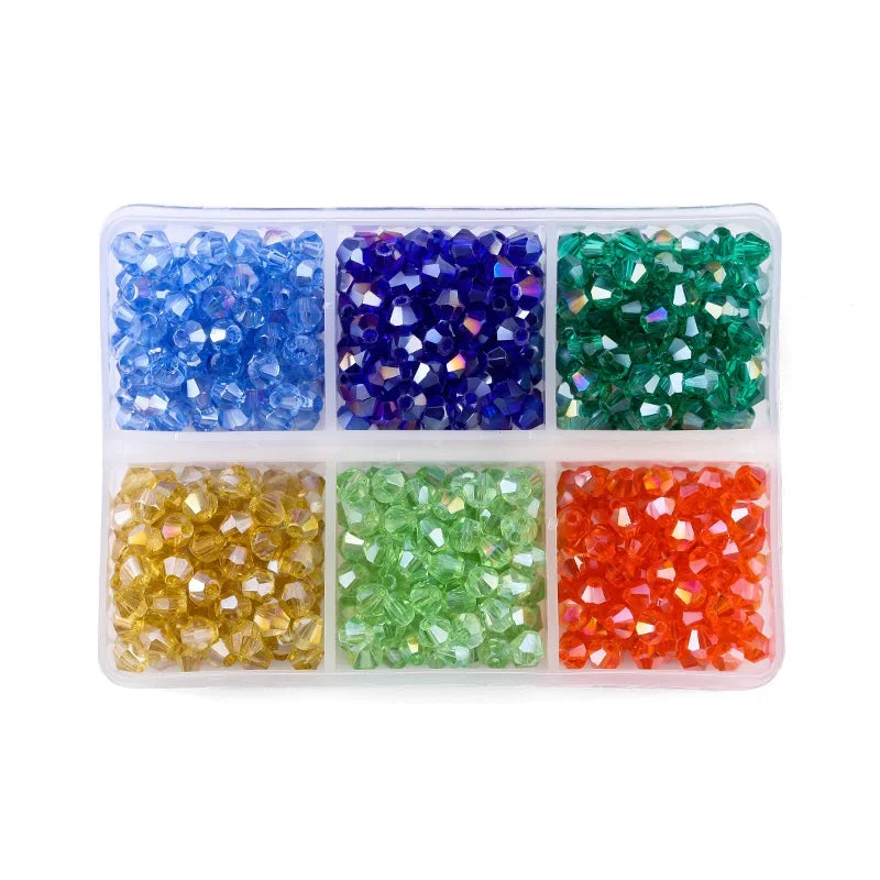 600pcs/lot 4mm Plated Color 5238 Bicone Beads Loose Spacer Beads Austria Jewelry Beads for Sewing Diy Supplies Jewelry Making Qme 2-ab