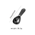 Short Handle Stainless Steel Measuring Spoon Coffee Milk Powder Tea Qme black M