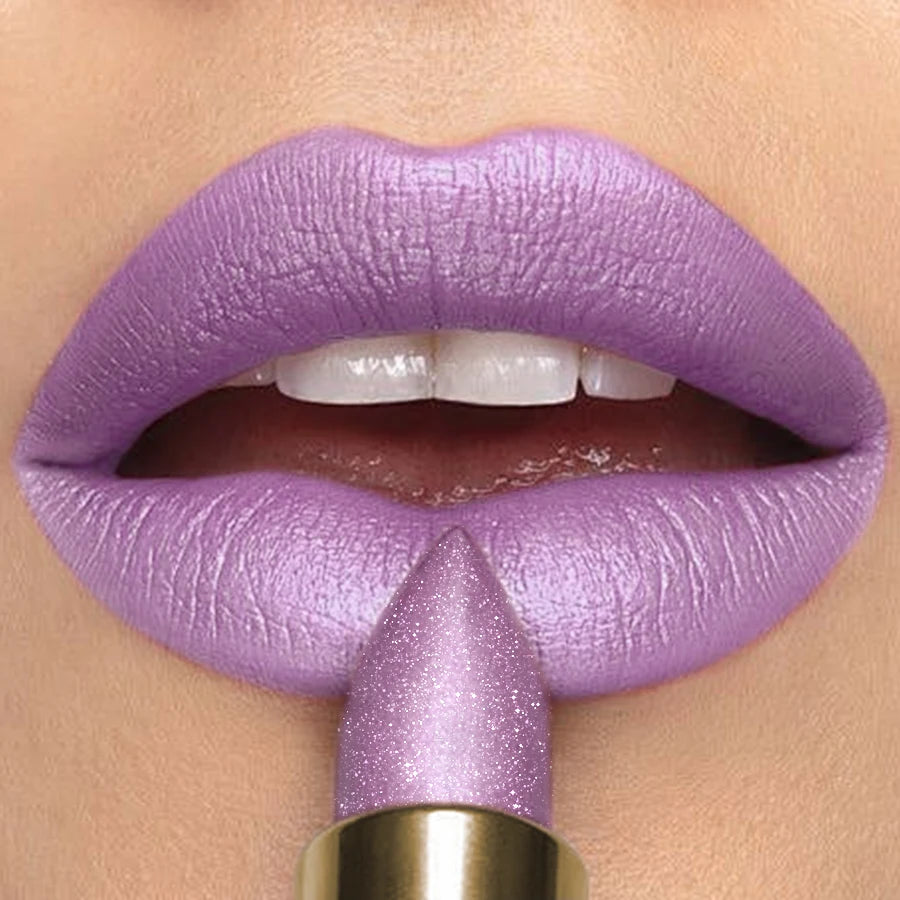 16 Colors Metallic Glitter Shiny Lipstick Lip Tint Waterproof Senior Qme 101