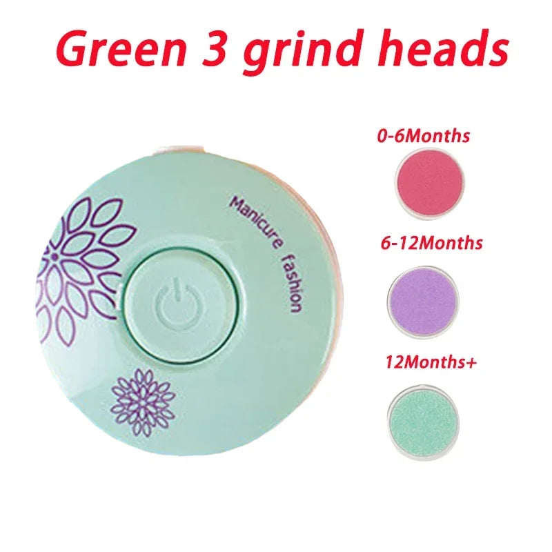 Baby Electric Nail Trimmer Kid Nail Polisher Tool Baby Care Kit Manicure Set Easy To Trim Nail Filer Clippers For Newborn Qme Green1