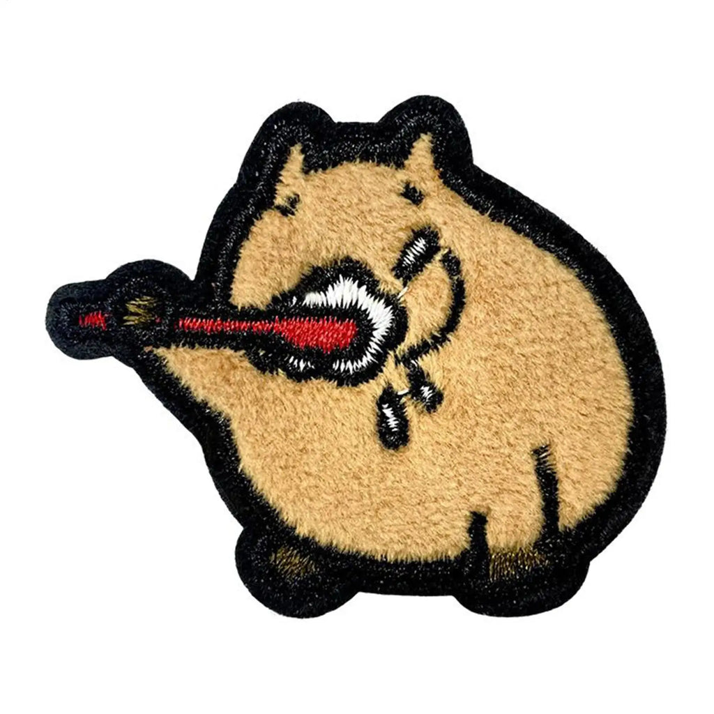Animal Iron Patches Kids Decorative Capybara Shape Embroidery Qme