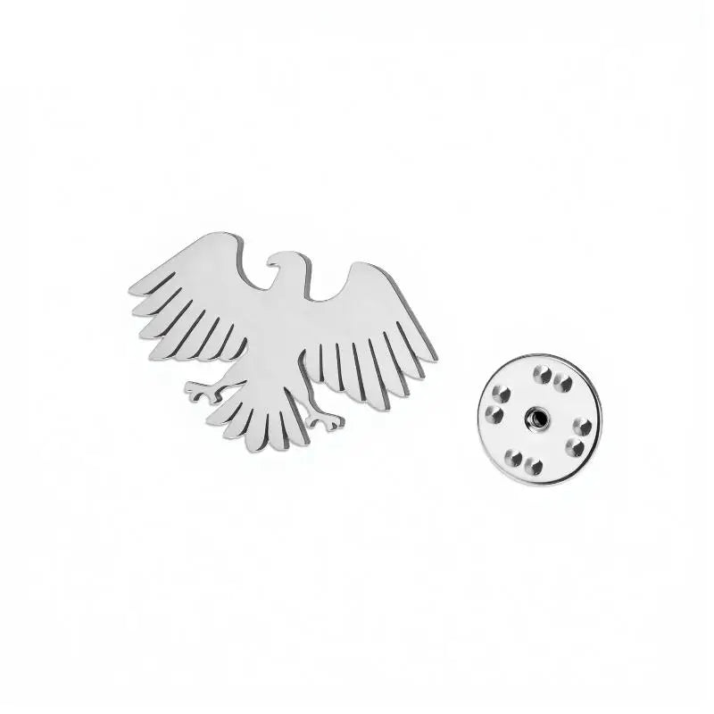 Stainless Steel Hummingbird Eagle Hawk Metal Brooch Animal Lapel Pins For Men Women Syrian National Emblem Badges Jewelry Gift Qme A1