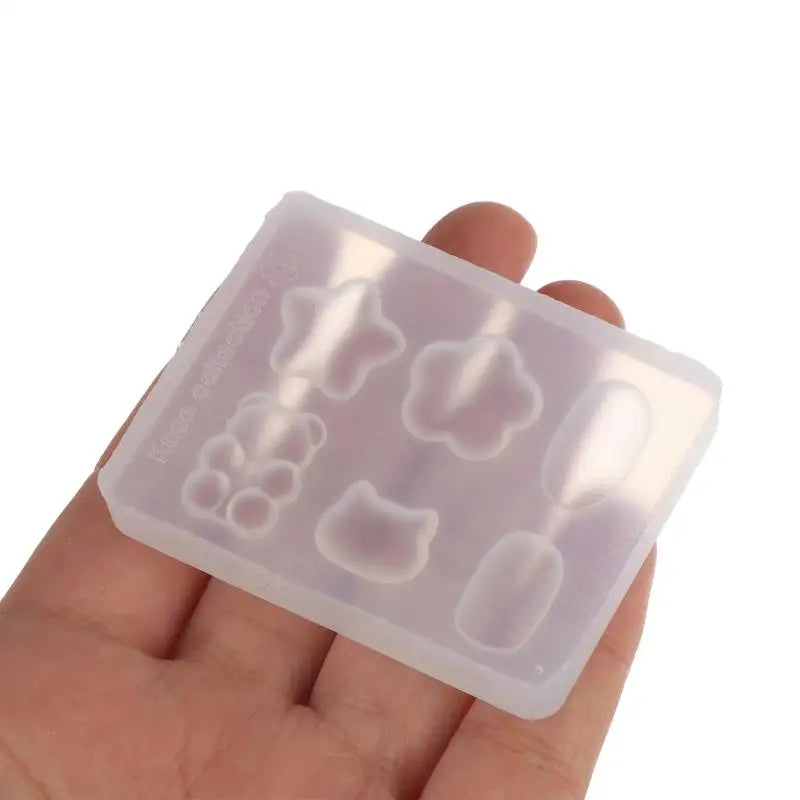 Nail Art 3D Silicone Mold Bean Card Easy Clean Reusable Resin Qme