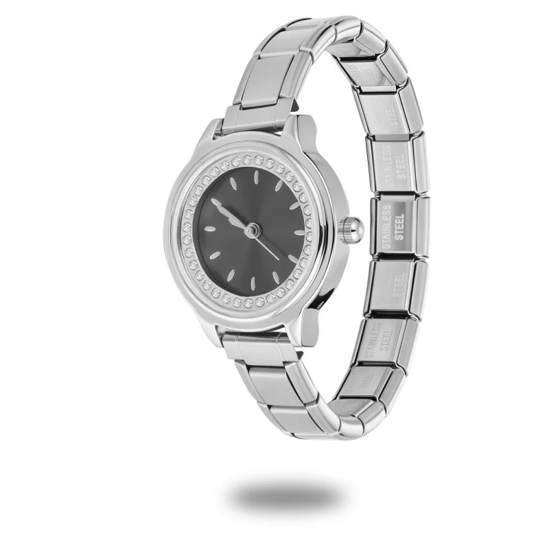 Fashion Stainless Steel Round Simple Watch Bracelet Bangle Friend