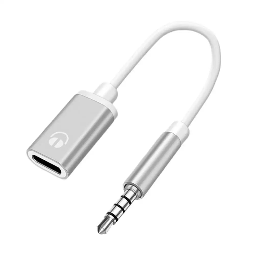 Male C Female Audio Cable Cord Round Head Adapter Headphone Stereo Qme Silver