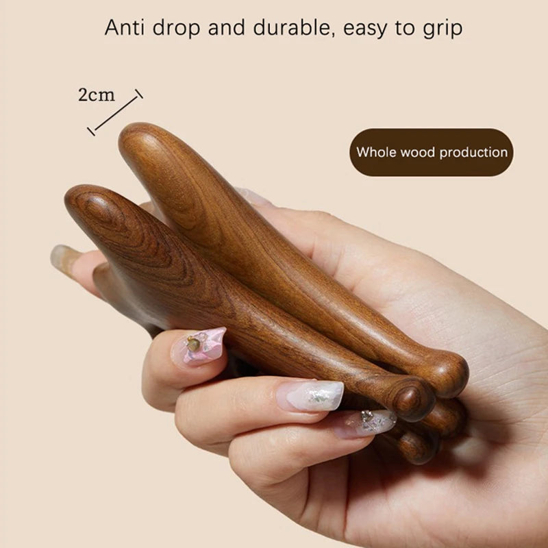 Multifunctional Meridian Massage Comb Handleless Wooden Point Qme