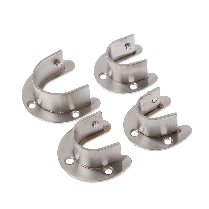 19 22 25 Wardrobe Bracket Stainless Steel Rod Socket Flange Holder Qme