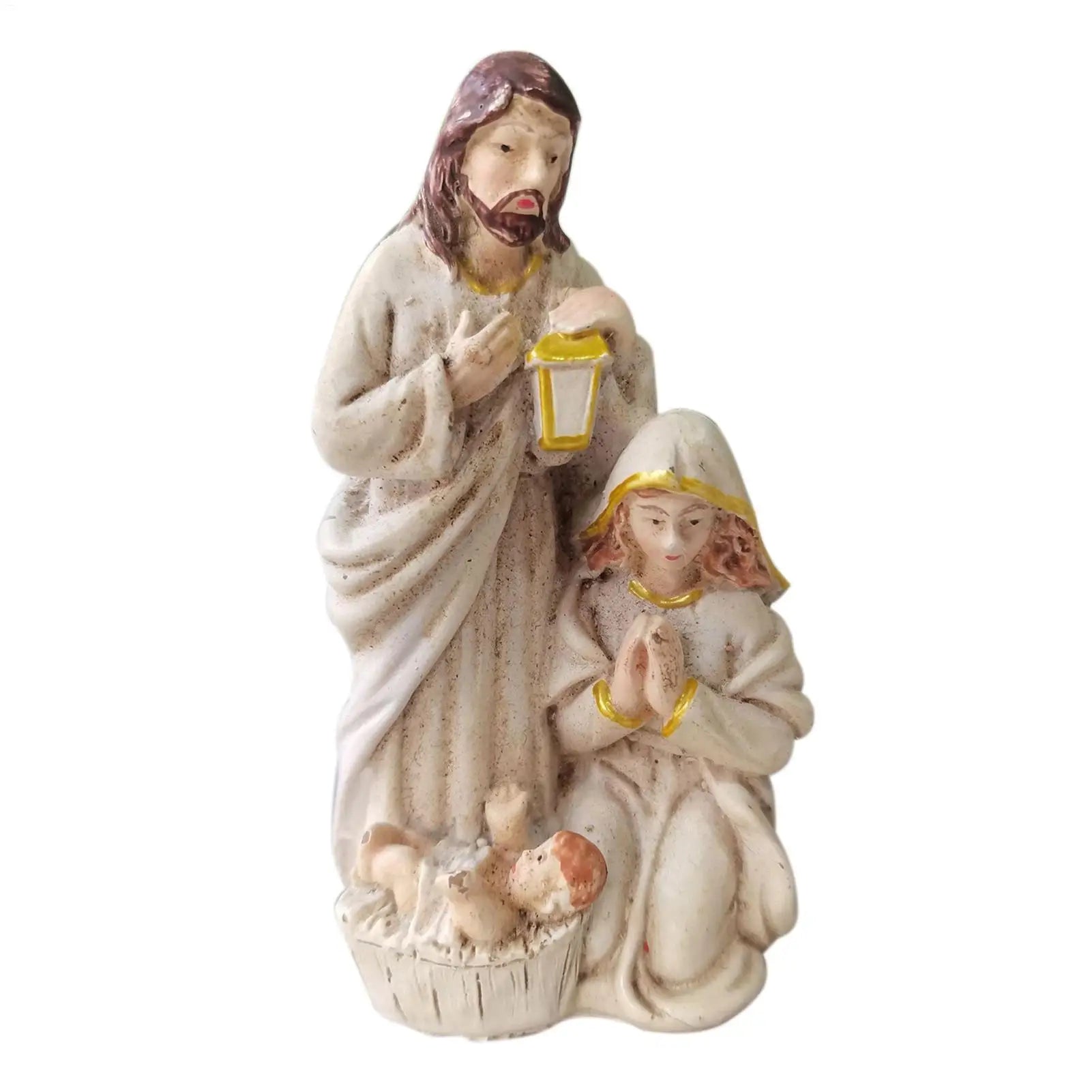Nativity Scene Figures Nativity Tabletop Scenes Resin Holy Family Statue Catholic Figurine Handicrafts Sculpture Holy Family Qme