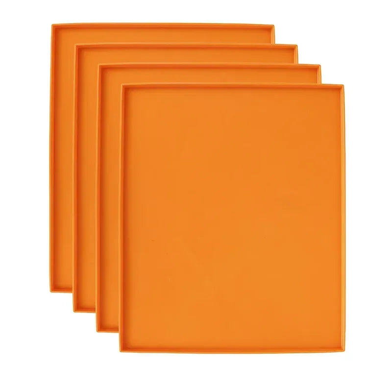 4/6PCS Silicone Non-stick Baking Tray with Edge Dehydrator Sheets Dehydrator Mats for Fruits Meat Vegetables Kitchen Accessories Qme 6Pcs