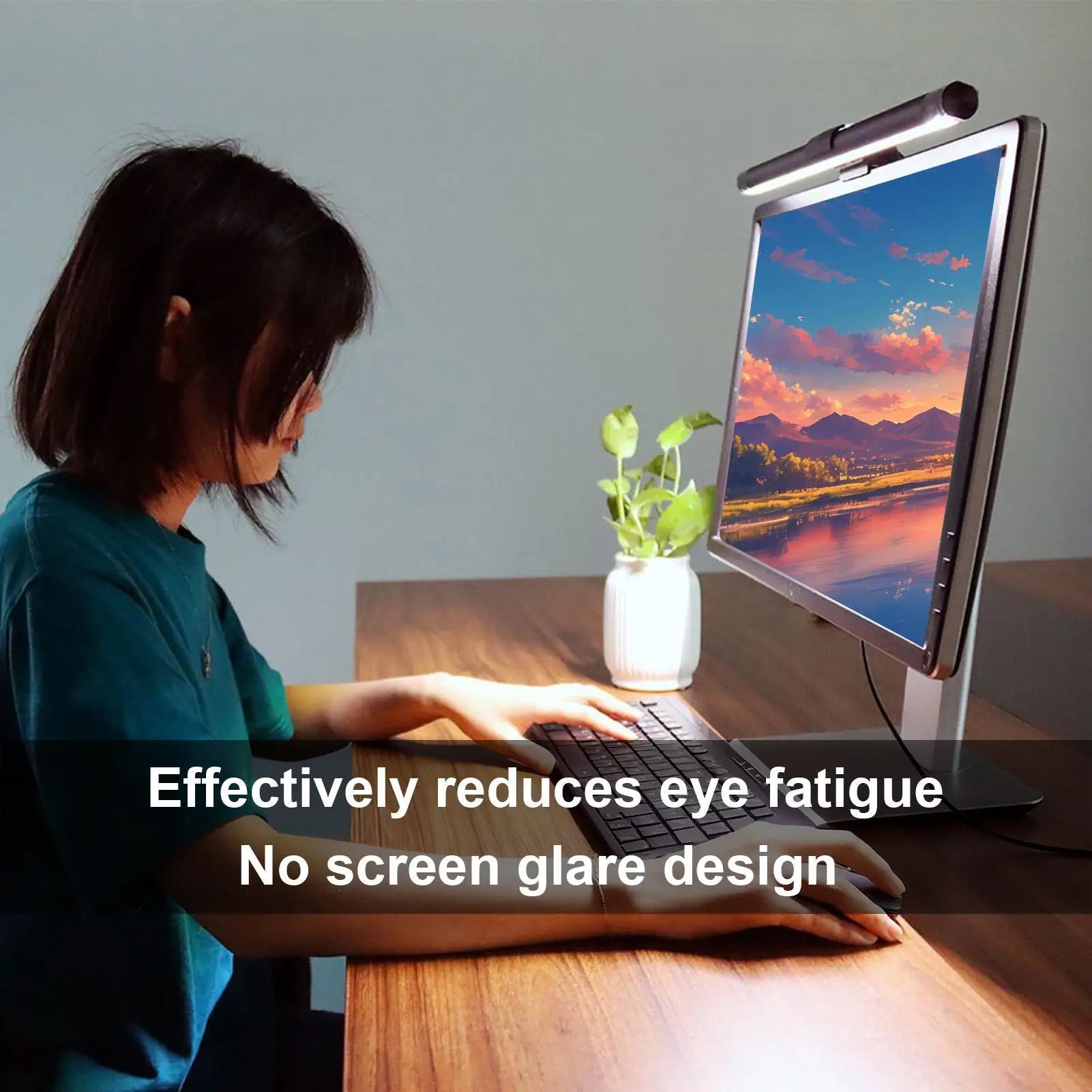 Monitor Light 3 Colors Adjustable Lamp Anti-glare Screen Lights Qme