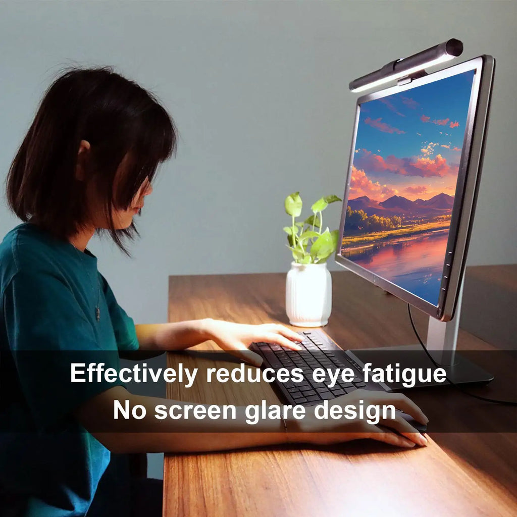 Monitor Light 3 Colors Adjustable Lamp Anti-glare Screen Lights Qme