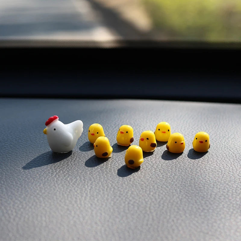 Cute Mini Chickens Car Dashboard Accessories Fun Chicks Rearview Qme