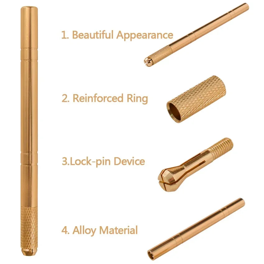 Golden Tebori 3D Microblading Tattoo Pen Needles Permanent Makeup Manual Professional Eyebrow Microblading Tattoo Set Tool Qme