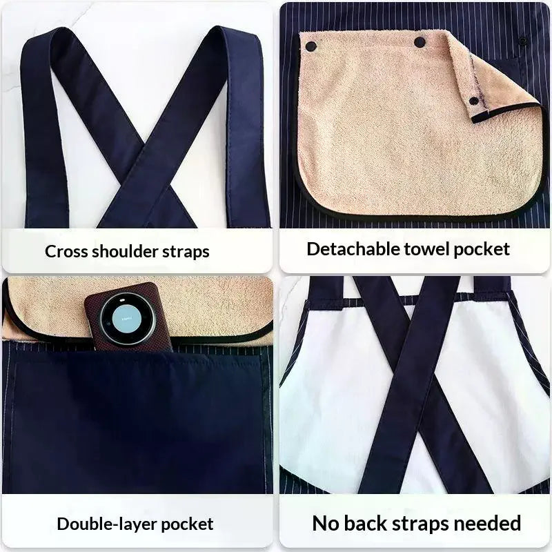 Kitchen Household Cooking Apron Men Women Oil-Proof Waterproof Adult Waist Fashion Coffee Overalls Apron Kitchen Accessories Qme