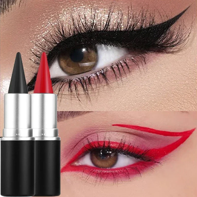 Creamy Texture Eyeliner Black Red Matte Easy Coloring Sweatproof High Pigment Eyeliner Pencil Daily Makeup Accessories for Women Qme