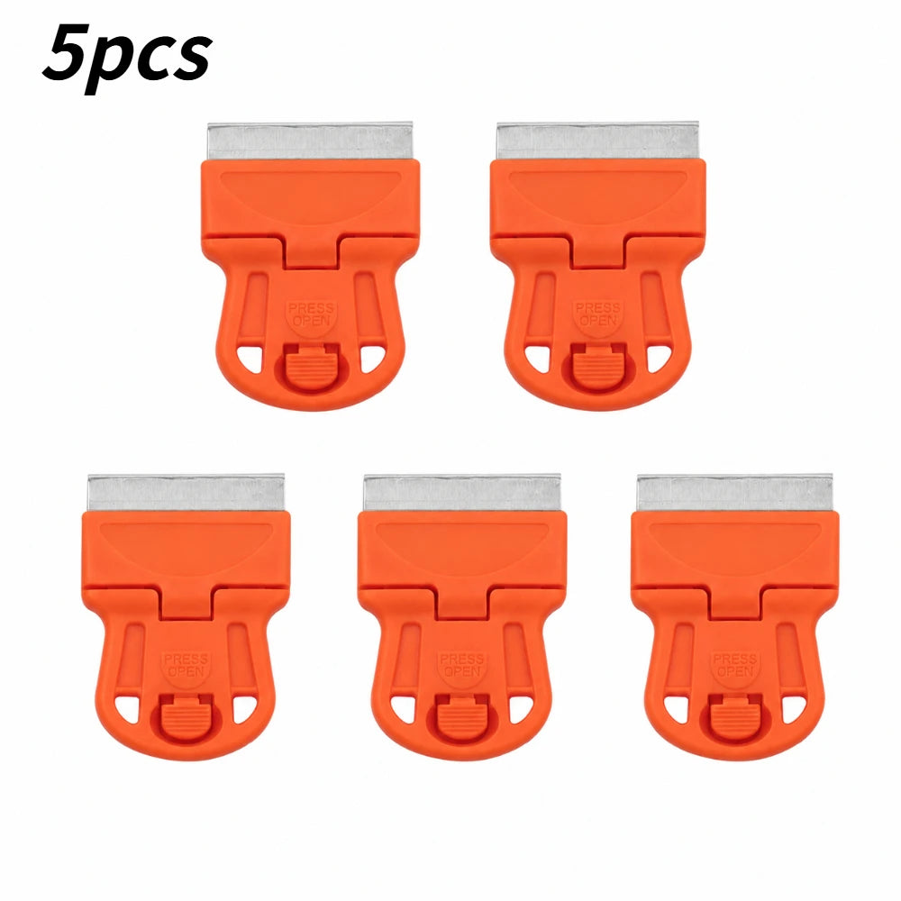 1/3/5Pcs Handheld Scraping Tool Eliminate Old Adhesive Stickers Paint Residues When Removing Car Window Glass Films Qme orange 5pcs