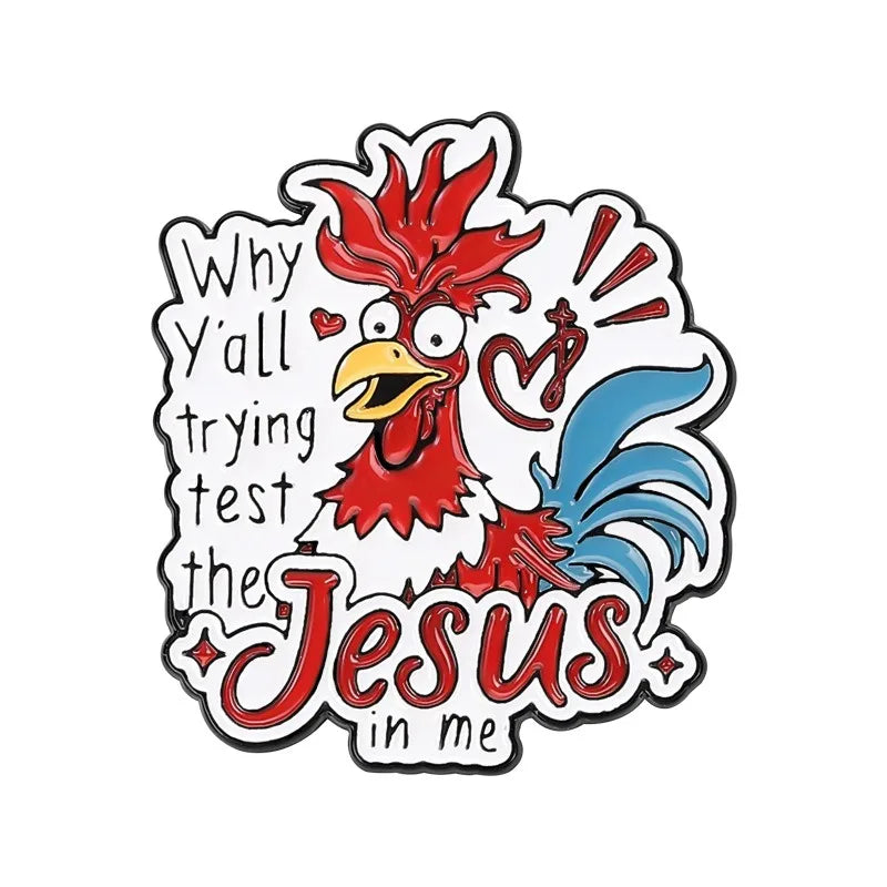Cartoon Rooster Metal Enamel Pins Cute Animal Chicken Lapel Pin Fashion Badge Jewelry Gift for Backpack Clothes Hat Accessorie Qme style1